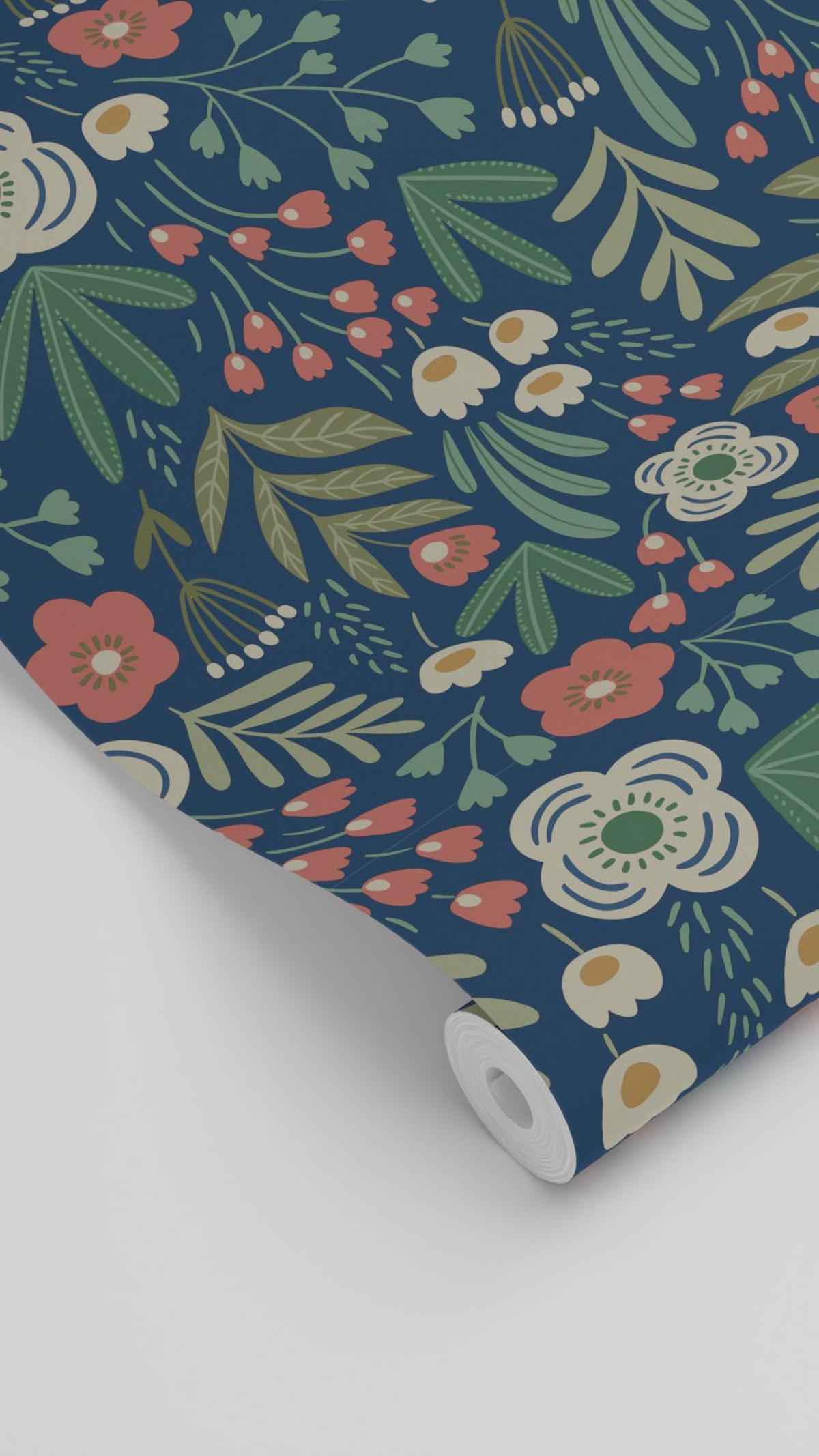 TAPETE Blumen 50 x 900 cm - Blau, Papier (50/900cm) - ESTAhome
