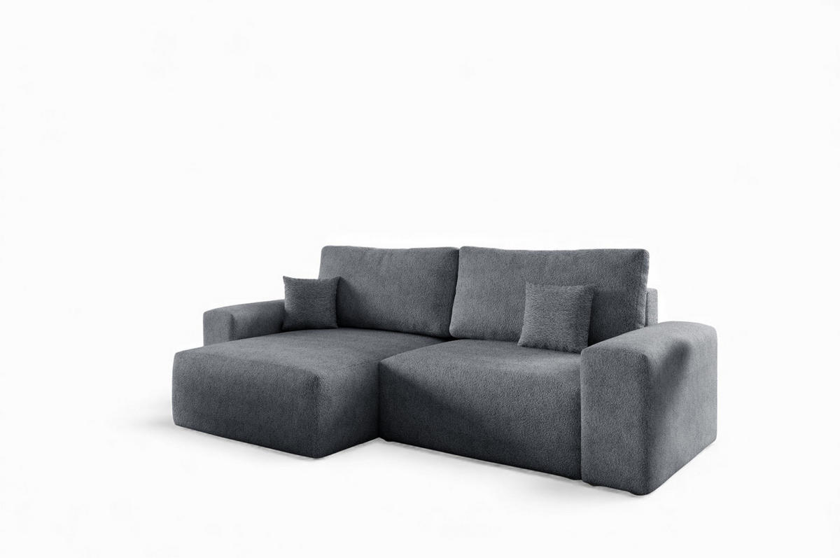 ECKSOFA Arona Xs Mit Schlaffunktion - Dunkelgrau, Holzwerkstoff/Textil (148/255cm) - Fun Möbel