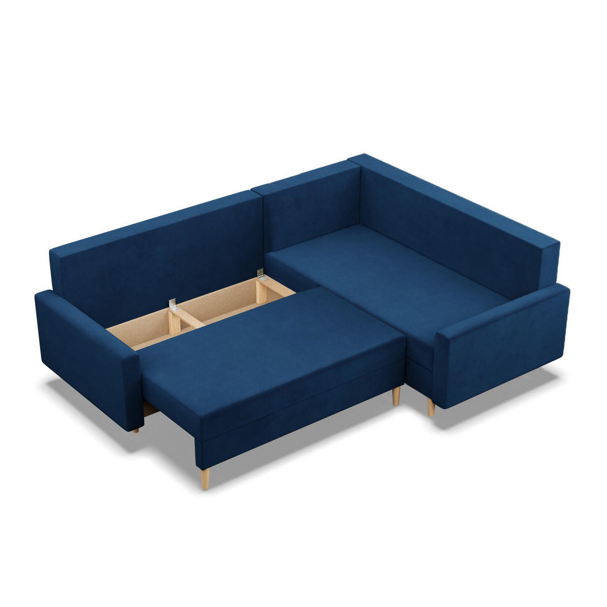 ECKSOFA LINKS MIT SCHLAFFUNKTION BLANK, Dunkelblau - Blau, Textil (223/175cm) - Mebligo