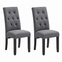 ESSSTUHL 2er-Set hoher Rücken Leinen Dark Grey - Dunkelgrau, Holz (47/107/42cm) - Meubliv