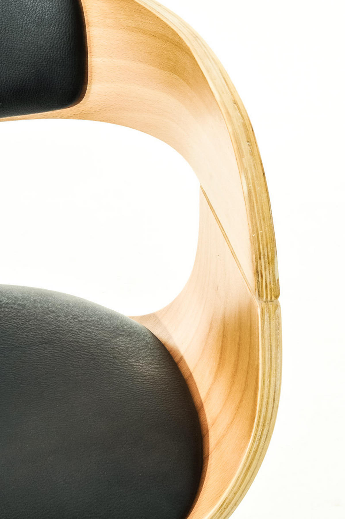 BARHOCKER 2er Set Nadan Kunstleder Natura/schwarz - Schwarz, Leder/Metall (50/88/48cm) - DELUKE