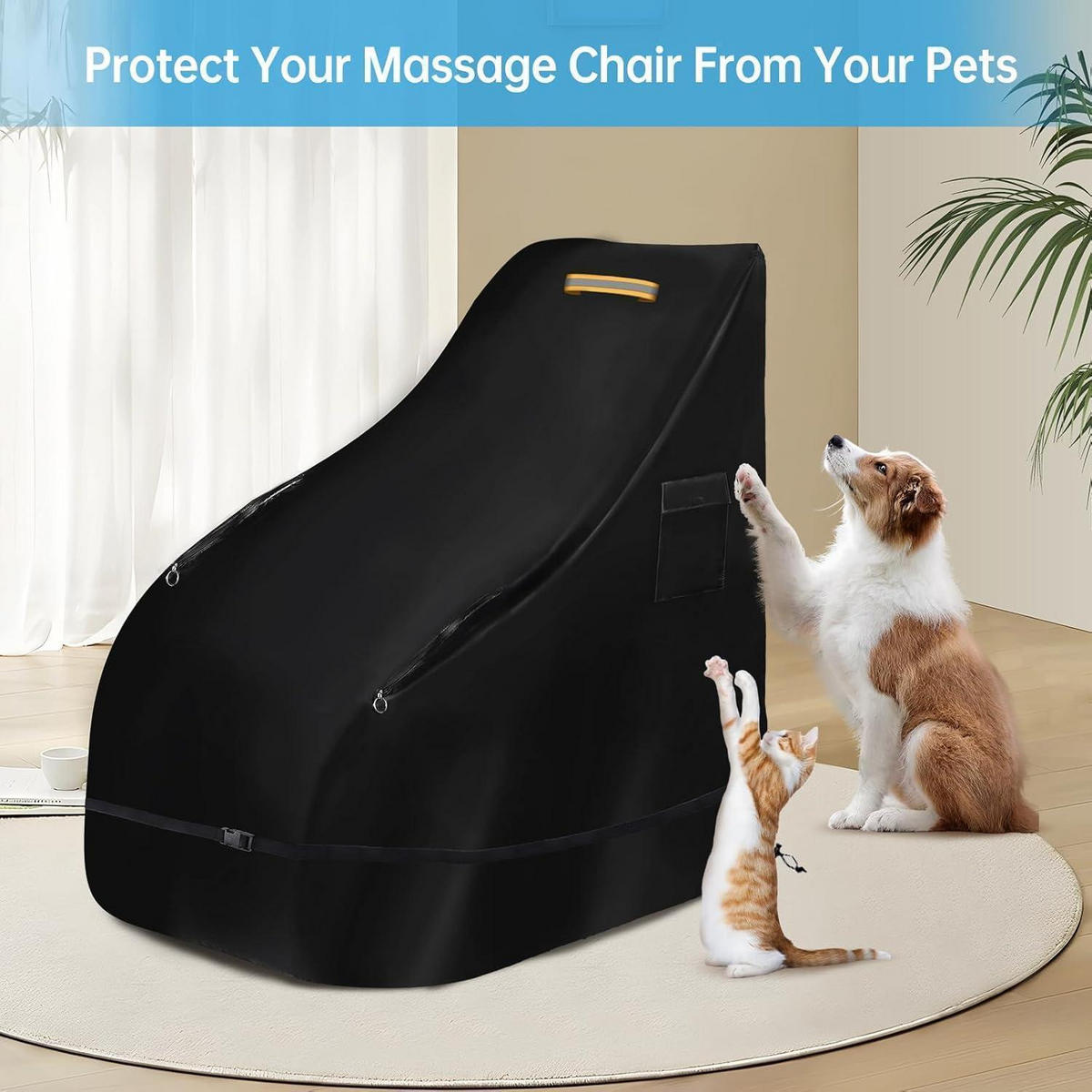 MASSAGESESSELBEZUG wasserdicht 140 x 60 x 145 cm - Schwarz, Textil (100.1/139.7/160cm)