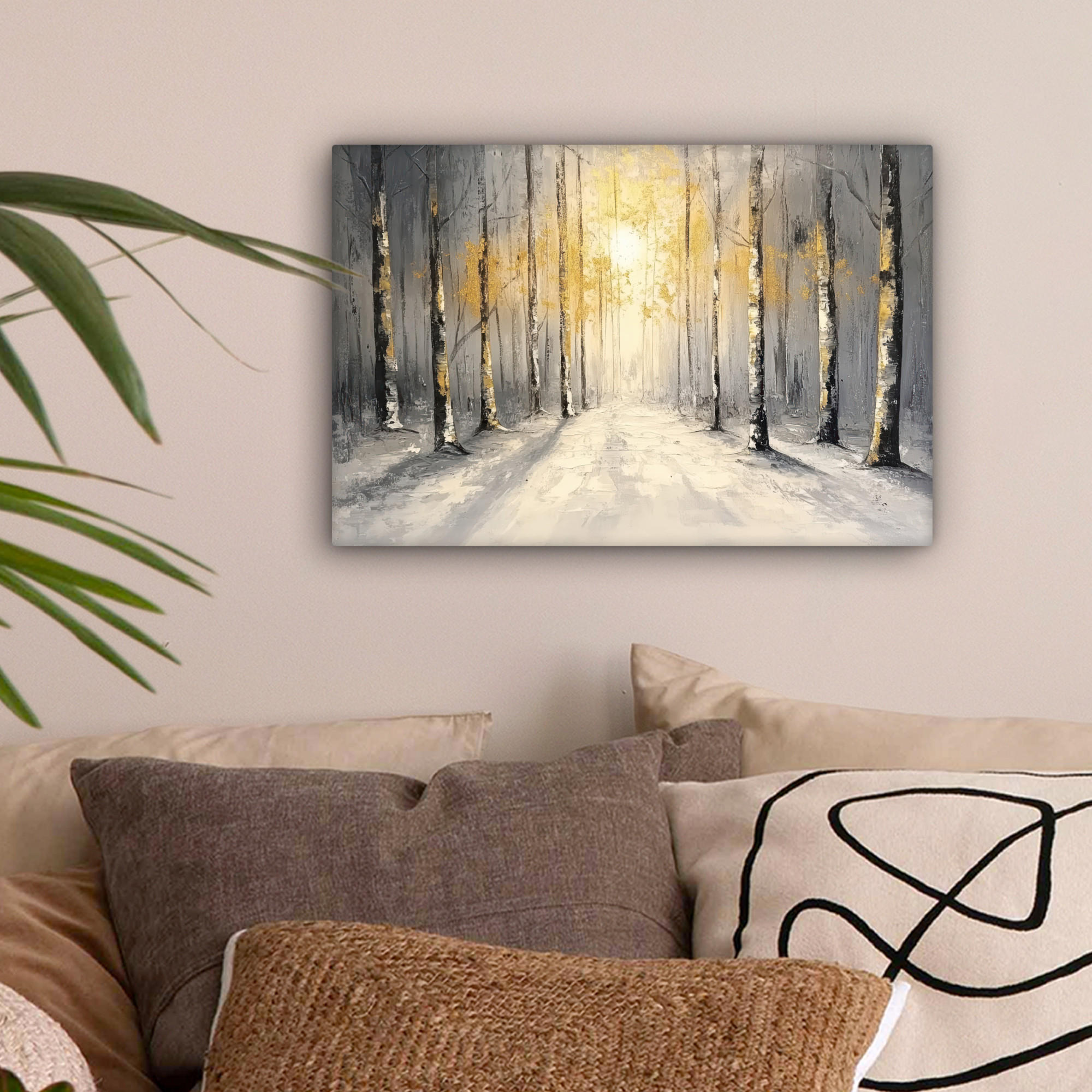 LEINWANDBILD Winter - Abstrakt - Schnee - Natur - Sonne 30x20 cm - Grau, Textil (30/20cm) - MuchoWow
