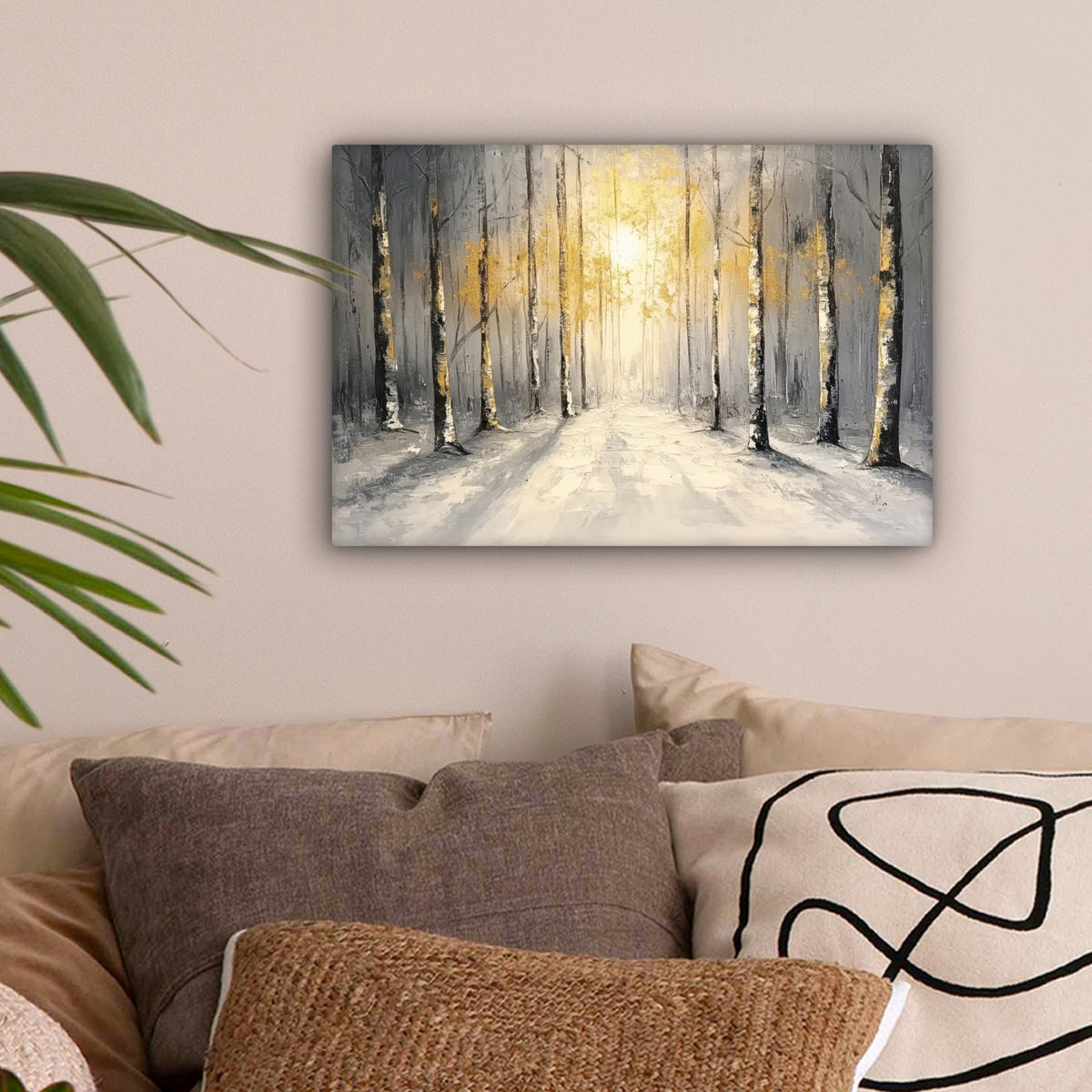 LEINWANDBILD Winter - Abstrakt - Schnee - Natur - Sonne 30x20 cm - Grau, Textil (30/20cm) - MuchoWow