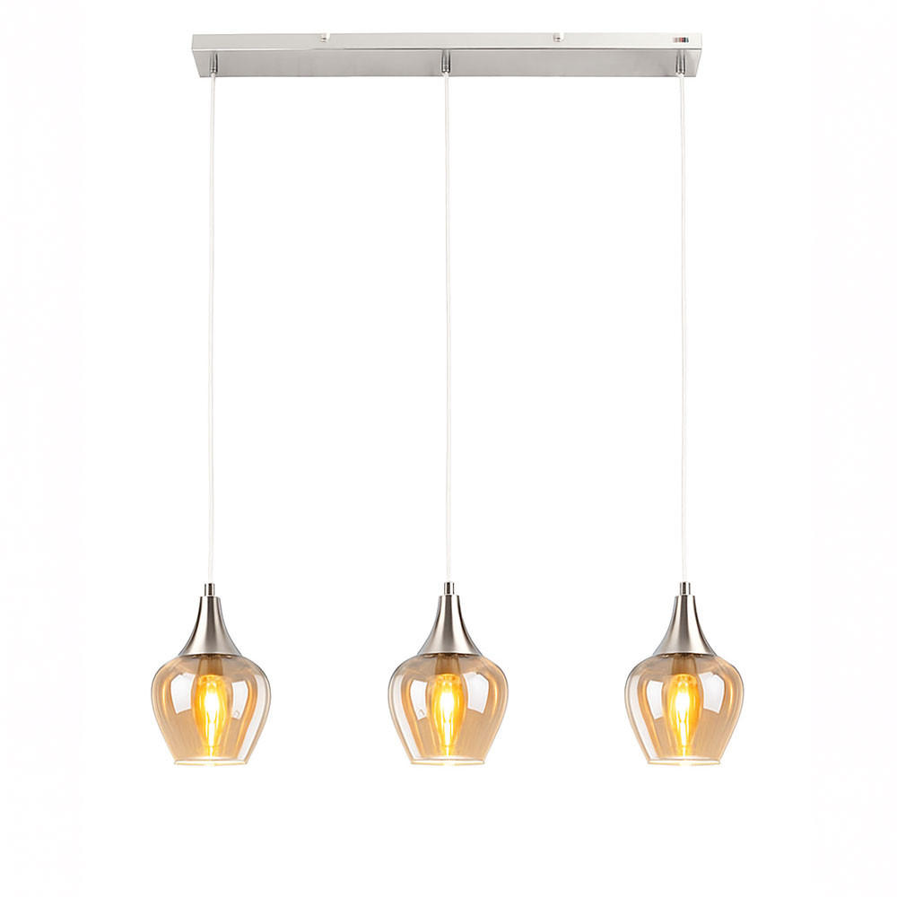 HÄNGELEUCHTE DROP Glas Silber - Silberfarben, Glas (65/15/150cm) - Nowa