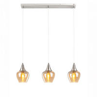 HÄNGELEUCHTE DROP Glas Silber - Silberfarben, Glas (65/15/150cm) - Nowa