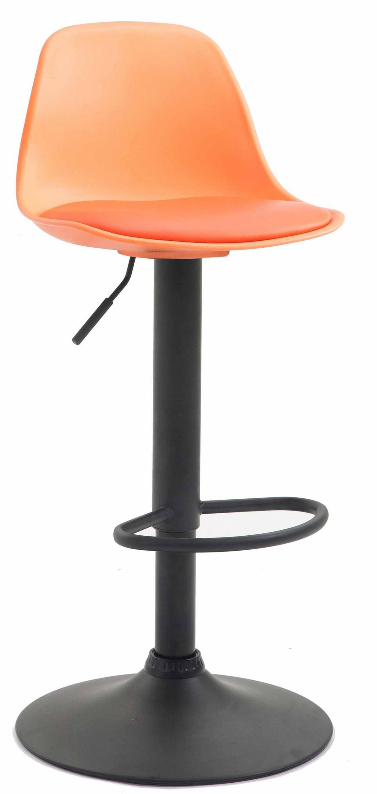 BARHOCKER Kilian, Gestell schwarz, Kunstleder Orange - Schwarz/Orange, Kunststoff/Textil (39/100/43cm) - TPFLiving