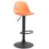BARHOCKER Kilian, Gestell schwarz, Kunstleder Orange - Schwarz/Orange, Kunststoff/Textil (39/100/43cm) - TPFLiving