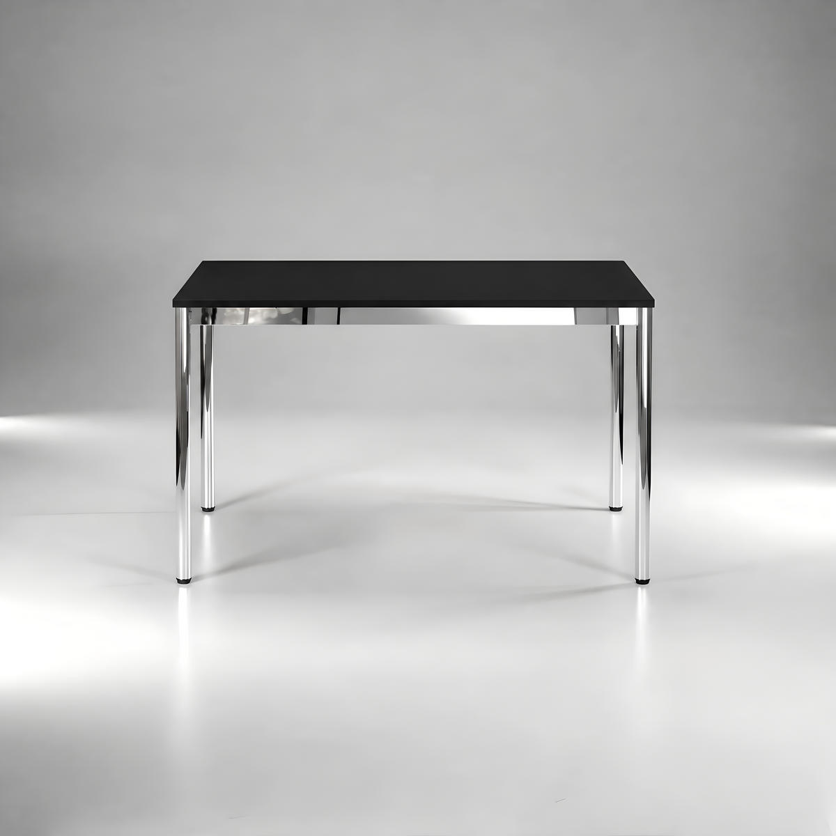 SCHREIBTISCH VST1 120 x 75 cm Schwarz – höhenverstellbar - Chromfarben/Schwarz, Holzwerkstoff (120/75/75.5cm) - Versee