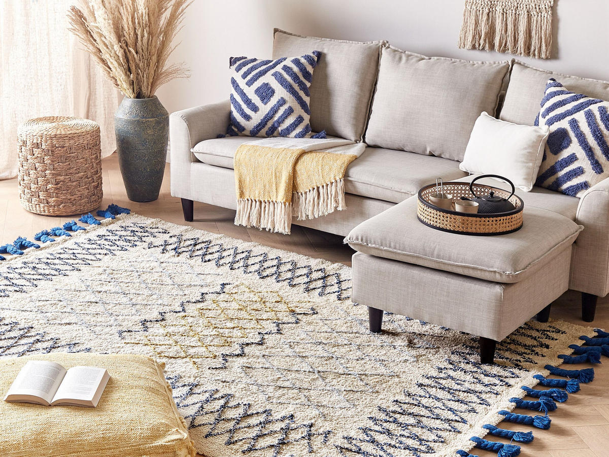 KURZFLOR-TEPPICH Erzincan 200/140 cm - Beige, Textil (140/200cm) - Beliani