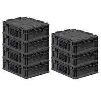 EUROBOX 7x NextGen Portable, HxBxT 13,5x30x40cm, 11 Liter, Schwarz - Schwarz, Kunststoff (30/13.5/40cm) - PROREGAL