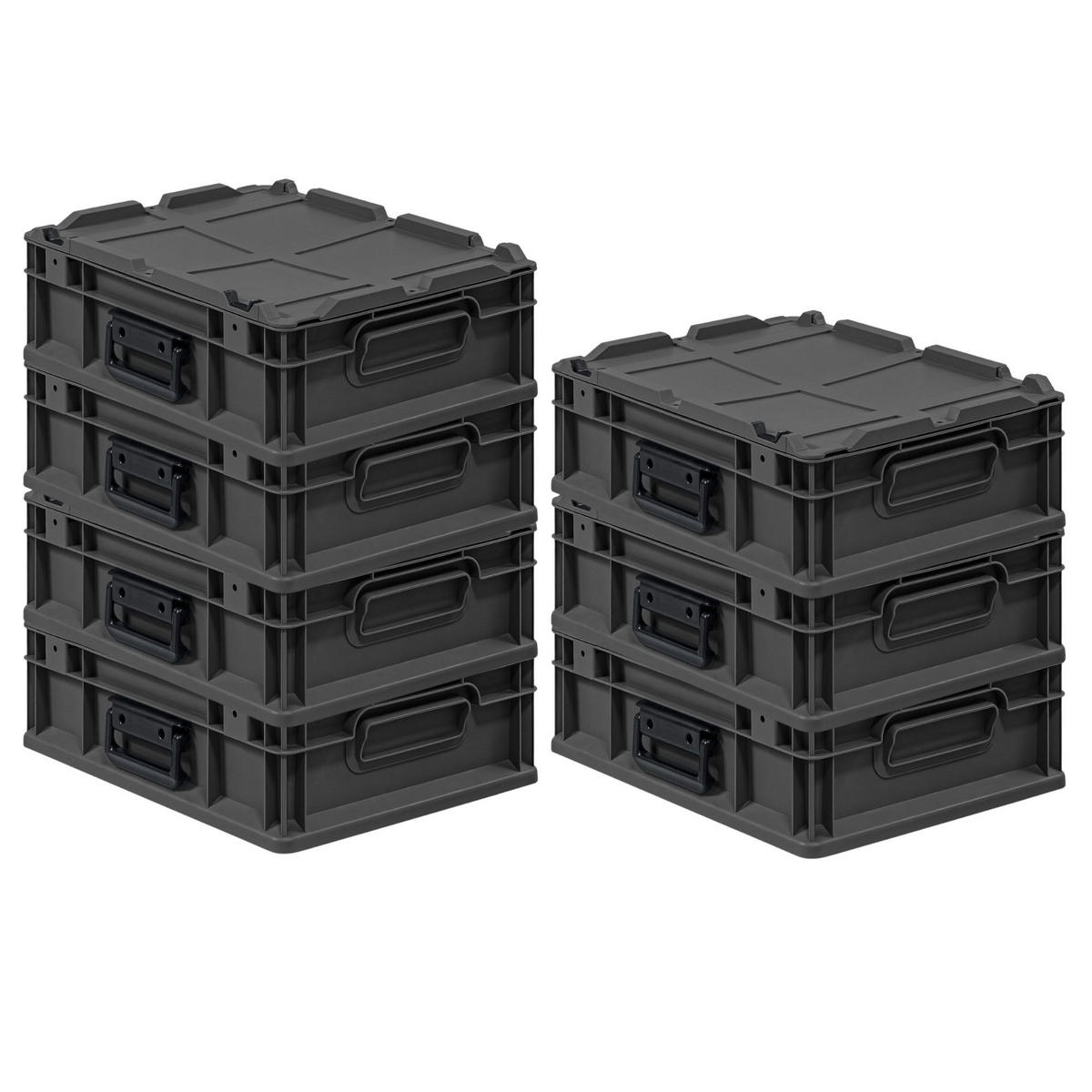 EUROBOX 7x NextGen Portable, HxBxT 13,5x30x40cm, 11 Liter, Schwarz - Schwarz, Kunststoff (30/13.5/40cm) - PROREGAL