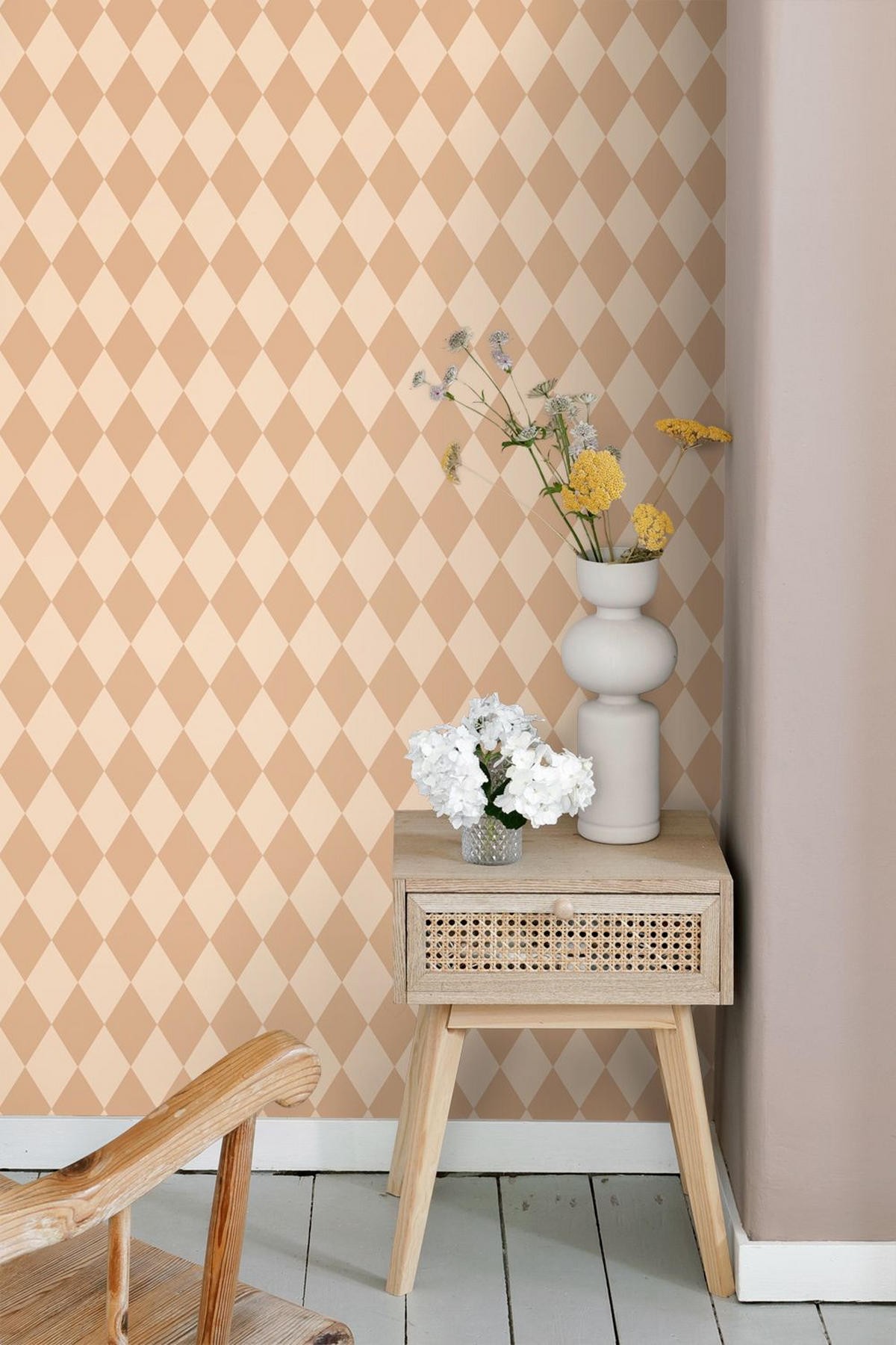 TAPETE Karomuster 50 x 900 cm - Beige, Papier (50/0.1cm) - ESTAhome