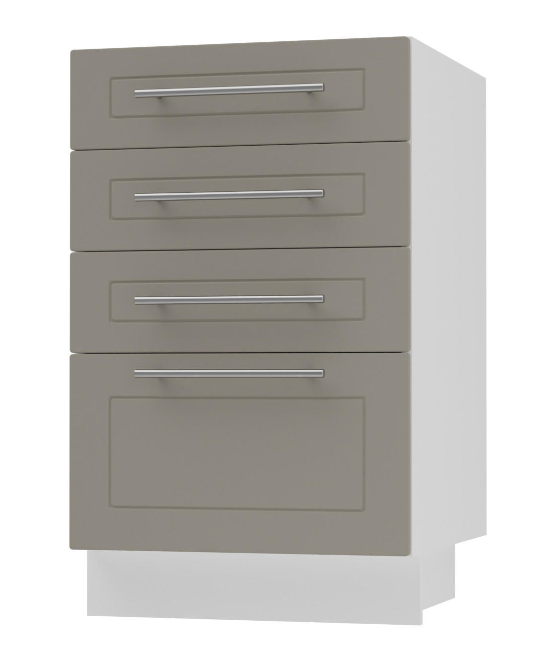 Feldmann-Wohnen Schubladenunterschrank Beige, Weiß 40x82x50 cm