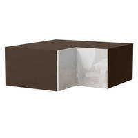 ECK-AUFSATZSCHRANK Essen W14/90/36 Weiß Hochglanz / Lava Matt 90 / 90 / 36cm - Dunkelgrau/Weiß Hochglanz, Holz/Holzwerkstoff (90/36/90cm) - Feldmann-Wohnen