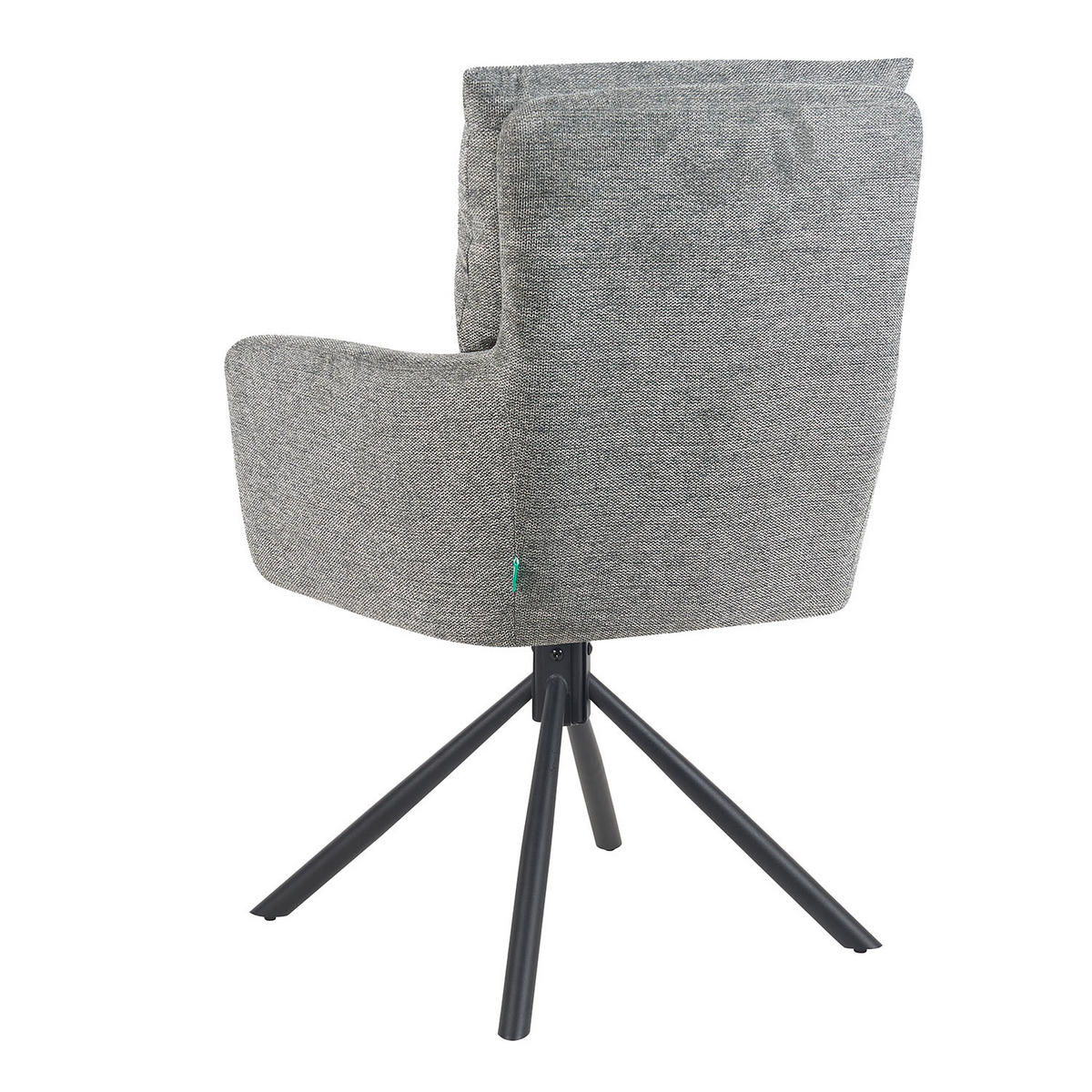 ARMLEHNSTUHL Mika-Jana 2er-Set - Schwarz/Grau, Textil/Metall (59/94/66cm) - DUBI Möbel