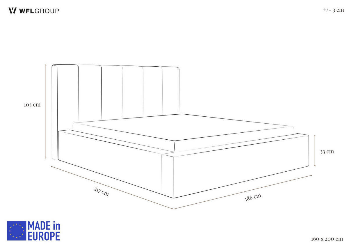 POLSTERBETT Amira mit Bettkasten, Grau Samt 160x200 cm - Birkefarben/Hellgrau, Holz/Holzwerkstoff (160/200cm) - WFL GROUP