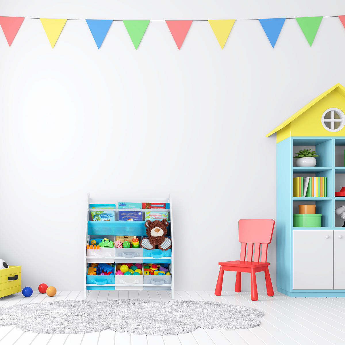 KINDERREGAL - Multicolor, Holzwerkstoff/Kunststoff (62/74/31.5cm) - Relaxdays
