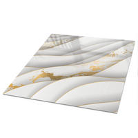 TISCHPLATTE 50x50 cm – Weiße Wellen - Weiß, Glas (0.4/50/50cm) - Wallfluent