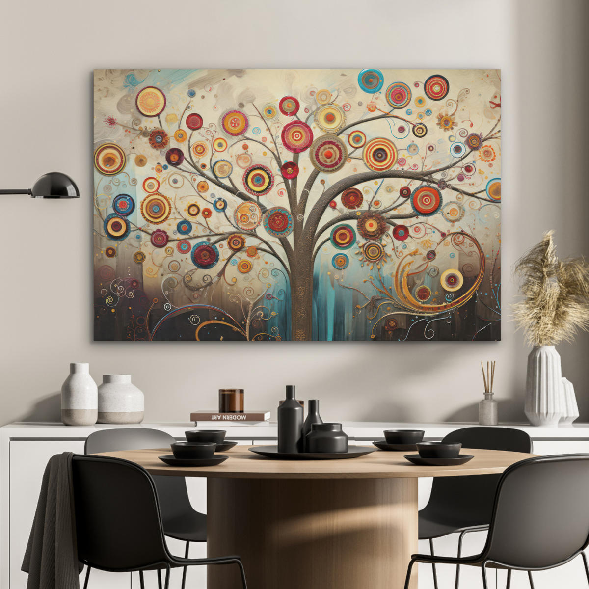 AKUSTIKBILD Baum - Baum des Lebens - Farbe Akustikpaneele 90x60 cm - Braun, Kunststoff (90/60/0.9cm) - MuchoWow