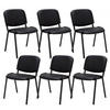 BESUCHERSTUHL 6er Set Lederlook schwarz - Schwarz, Textil/Metall (53/83/53cm) - CLP
