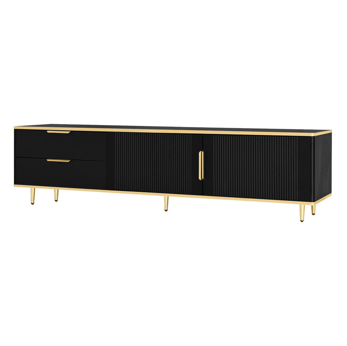 TV-ELEMENT mit 2 Schubladen 170 cm Schwarz-Gold - Schwarz, Holzwerkstoff (37/45/170cm) - Beauniv