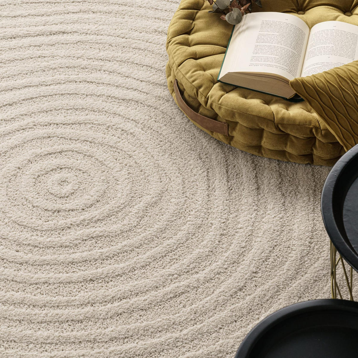FLACHWEBETEPPICH Boho Creme 80 x 150 cm - Creme, Kunststoff (80/150cm) - TT Home