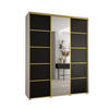 SCHWEBETÜRENSCHRANK 235,2/200/45 3-türig - Goldfarben/Schwarz, Holz/Metall (200/235/45cm) - Abiks Möbel
