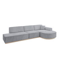 ECKSOFA Ottomane Rechts ARRIO-L2 - 328x171x83 cm Hellgrau - Grau, Holzwerkstoff/Textil (328/171cm) - ALTDECOR