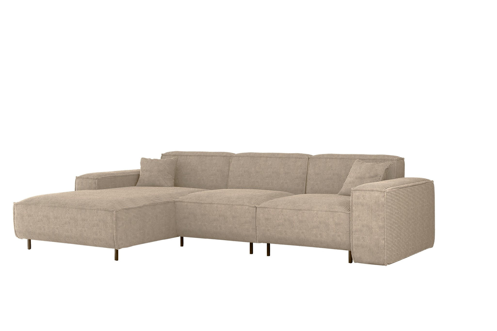 ECKSOFA Gloria In Scala - Beige, Holzwerkstoff/Textil (165/266cm) - Fun Möbel