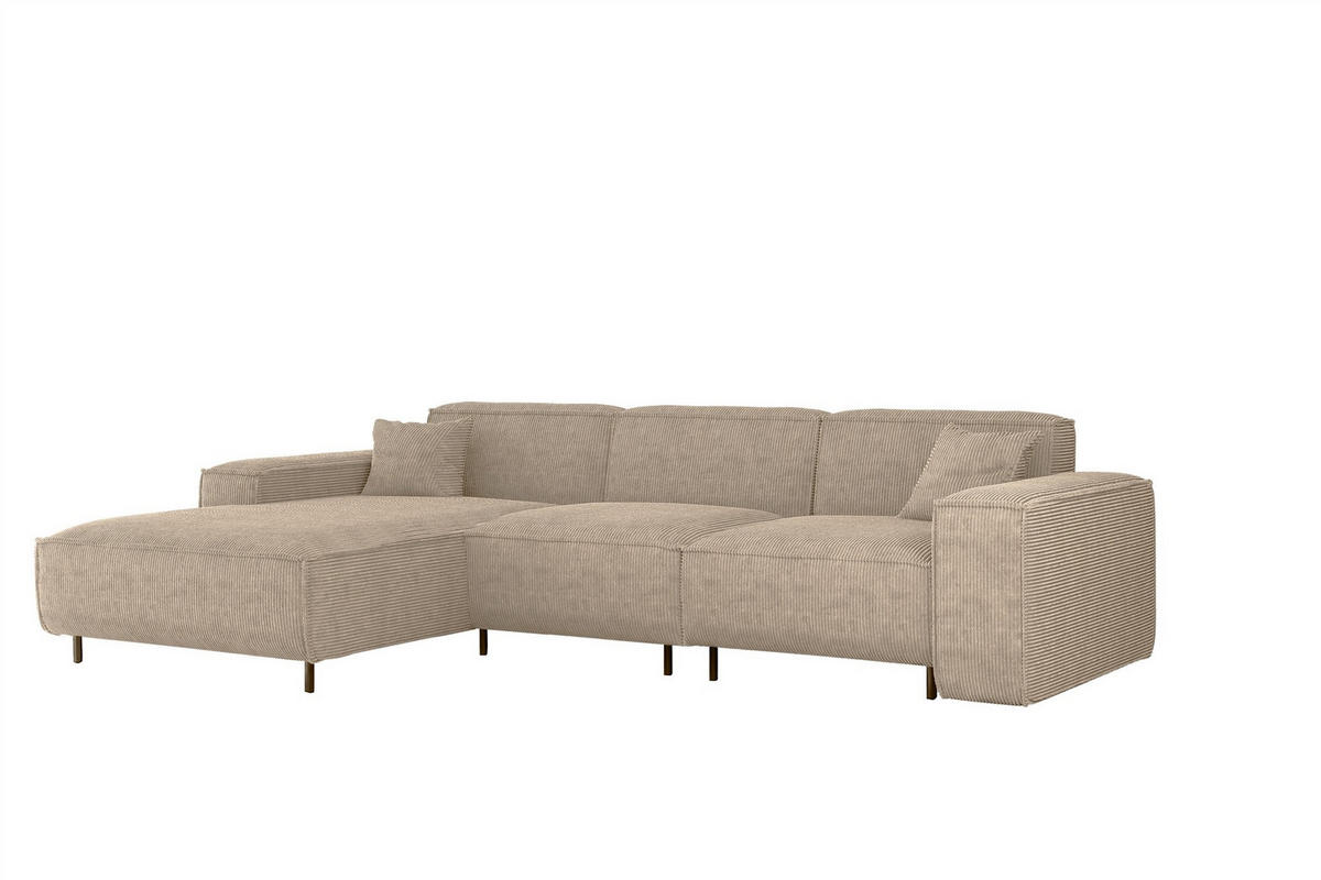 ECKSOFA Gloria In Scala - Beige, Holzwerkstoff/Textil (165/266cm) - Fun Möbel