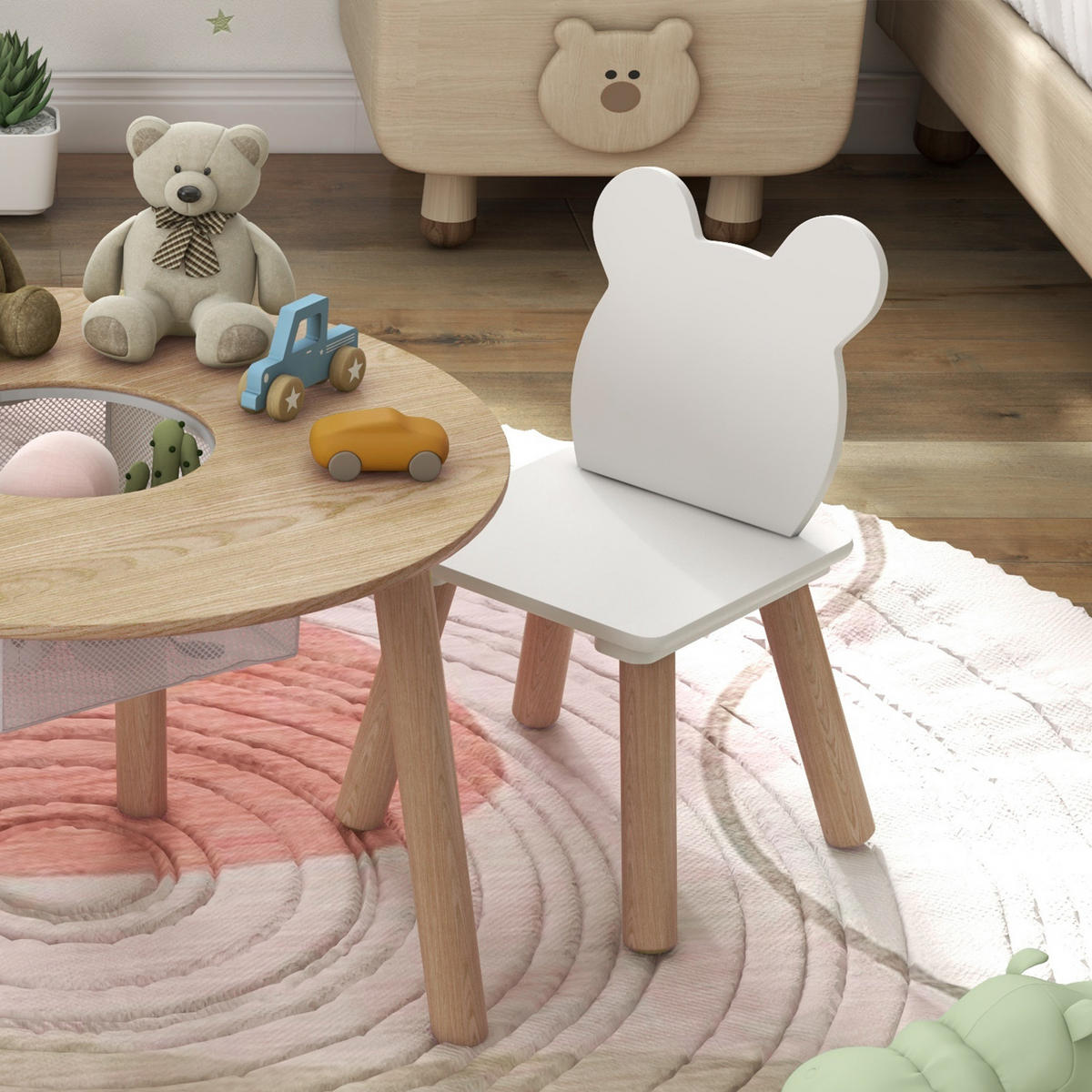 KINDERSITZGRUPPE DE-17517 Naturholz/Weiß - Naturfarben, Holzwerkstoff (60/44/60cm) - ComfortXL