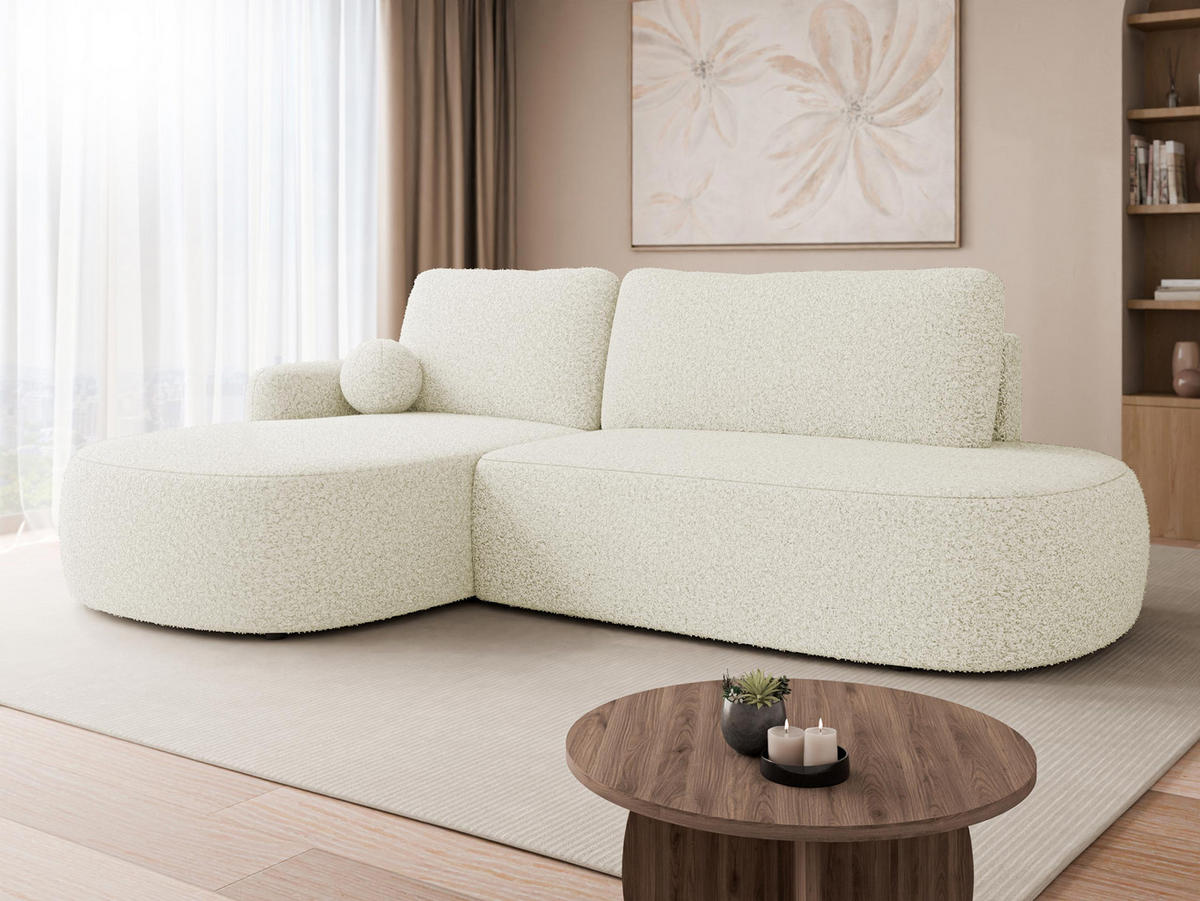 ECKSOFA Loridu O, Seite: Links - Schwarz/Naturfarben, Holz/Kunststoff (274/174cm) - MIRJAN24