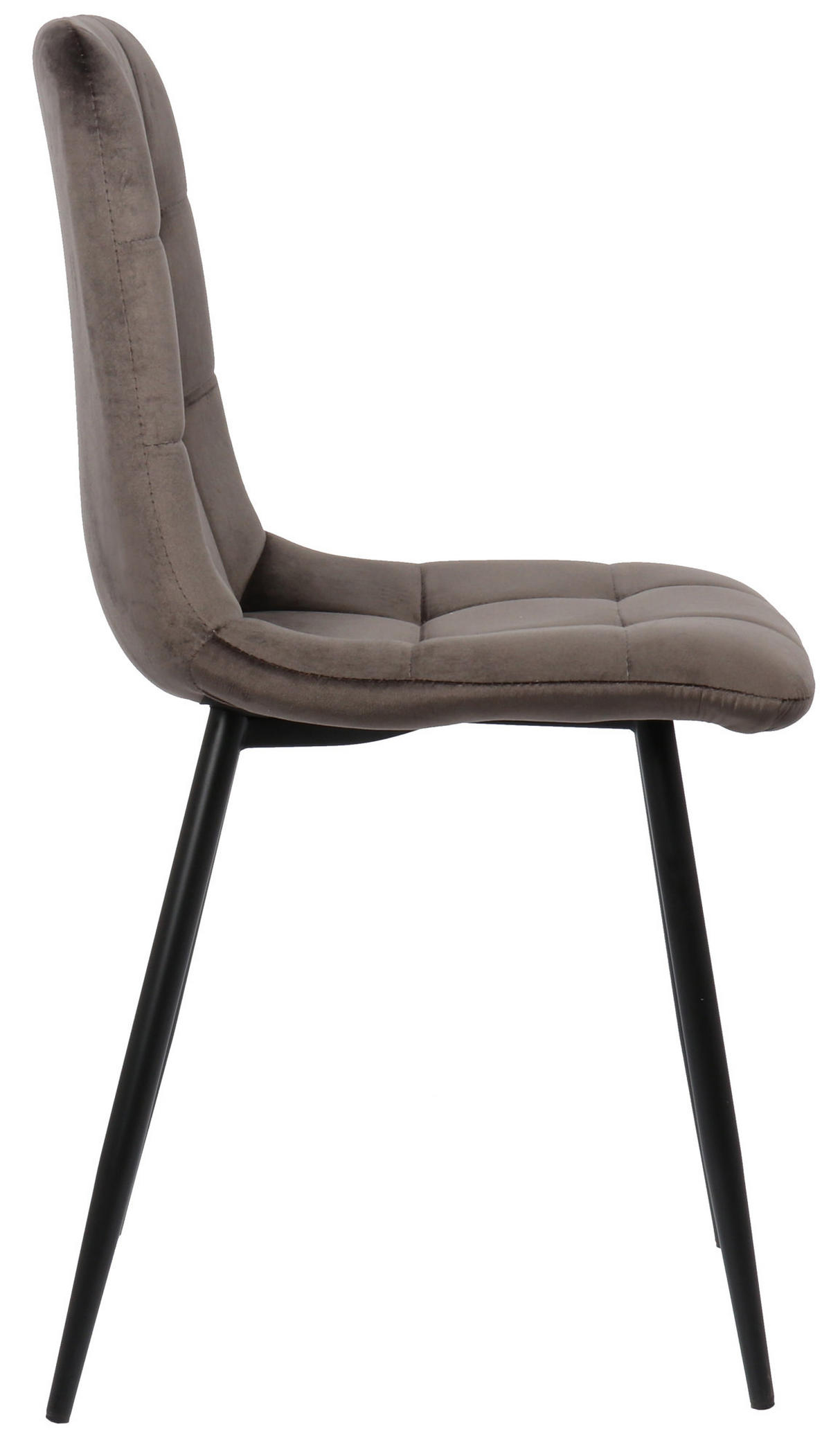 ESSZIMMERSTUHL Till Samt, Gestell Metall matt Schwarz Grau - Schwarz/Grau, Textil/Metall (45/88/52cm) - TPFLiving