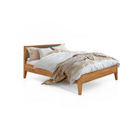 MASSIVHOLZBETT ELIAS MIT POLSTERKOPFTEIL 90x220 Wildeiche - Alteiche, Holz (90/220cm) - byoak