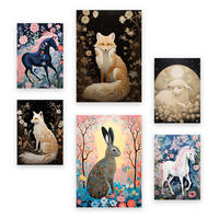 POSTER Set Mit 6 Blumentiere A3 & A4 Rahmenlos - Klar, Papier (29/3cm) - Nacnic