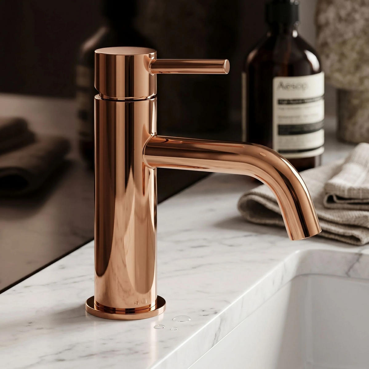 WASCHBECKENARMATUR Rea Lungo Copper Low - Kupferfarben, Metall (5/16.5/9.5cm) - REA