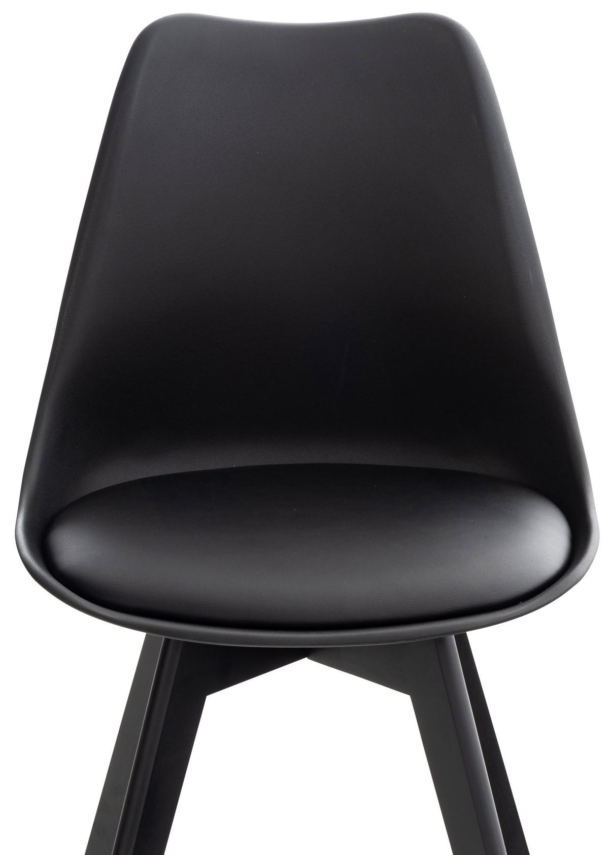 STUHL Kunststoff schwarz/schwarz - Eukalyptusholzfarben/Schwarz, Holz/Kunststoff (49/83/50cm) - CLP