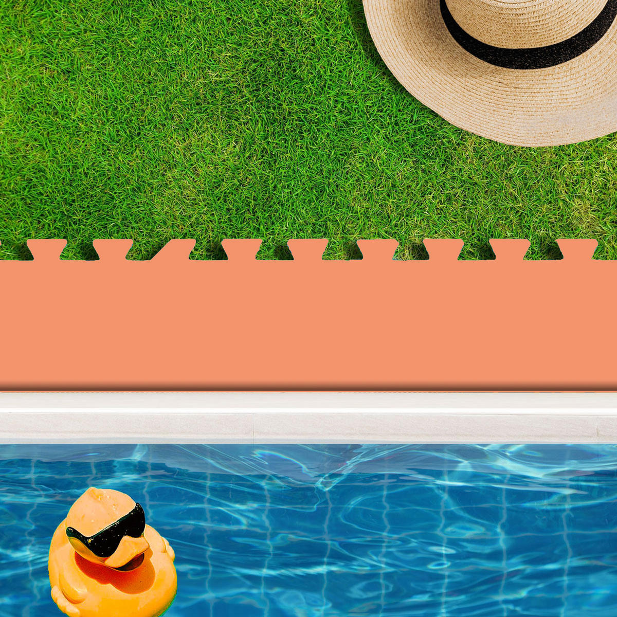 POOLMATTEN 1,9m² 8 EVA Matten 50 cm Terra cotta - Orange, Kunststoff (50/50cm) - eyepower