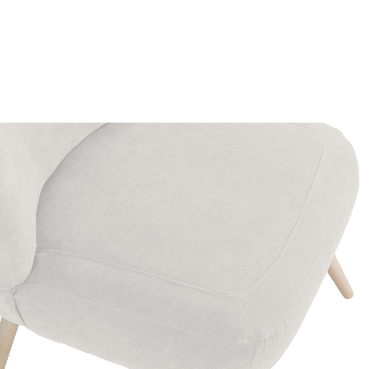 SESSEL Kathy Bezug Veloursstoff Buche natur / creme - Weiß, Kunststoff (70/86/69cm) - 58aufmkessel