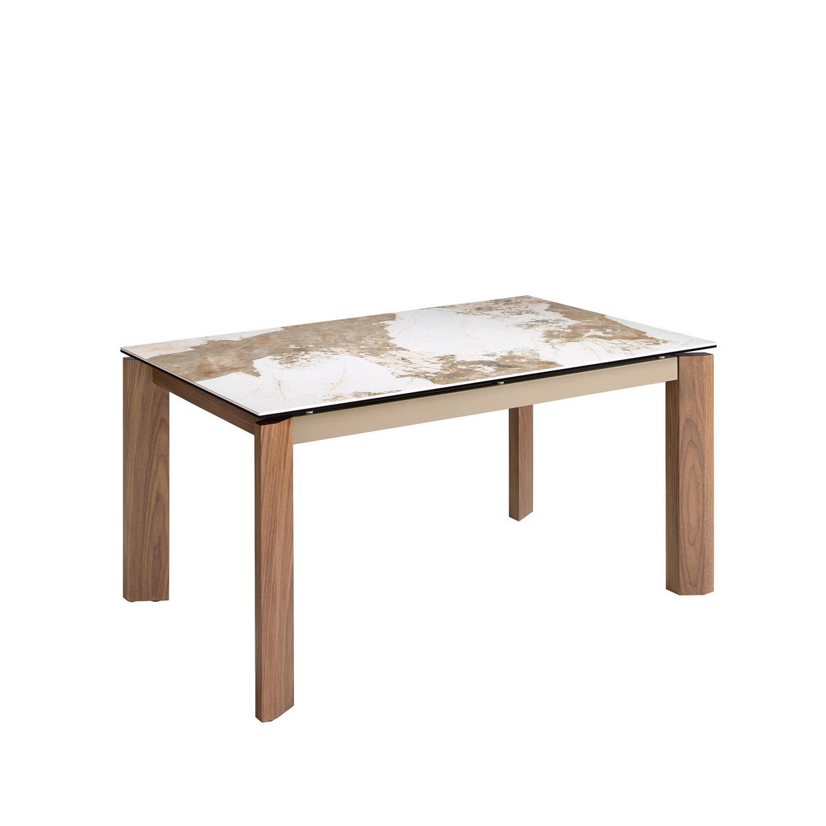 ESSTISCH Rechteckig Weiß Walnuss 140/90/76 cm - Walnussfarben/Weiß, Stein (90/140/76cm) - ANGEL CERDA