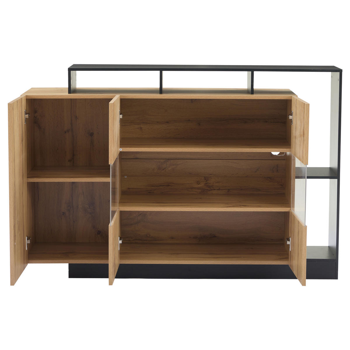 SIDEBOARD LED Holz MDF Bluetooth Modern Esszimmer Stauraum - Naturfarben, Holzwerkstoff (44/93.5/140cm) - FLIEKS