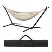 DOPPEL-HÄNGEMATTE mit Gestell – 250 kg, 2 Personen - Beige, Metall (106/100/280cm) - Auledio