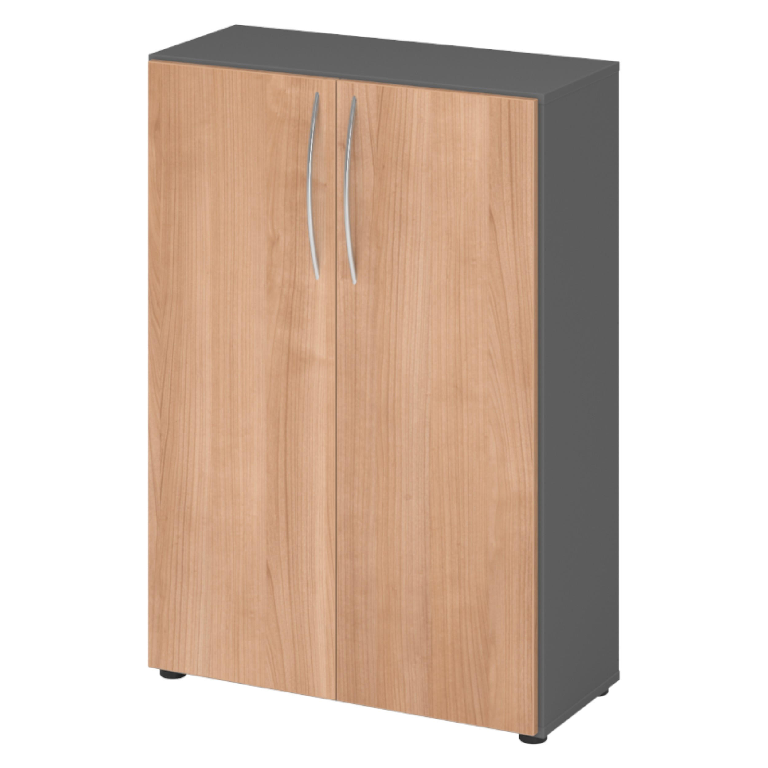 AKTENSCHRANK - 3 Ordnerhöhen 35/80/114,4 cm in Graphitfarben/Nussbaumfarben - Nussbaumfarben/Graphitfarben, Holzwerkstoff (80/114.4/35cm) - bümö