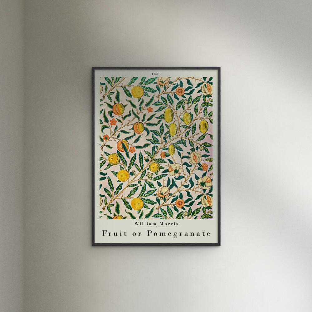 POSTER mit Rahmen William Morris - Pomegranate - Multicolor/Schwarz, Holz/Papier (50/70cm) - Poster&Frame