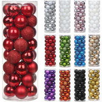 WEIHNACHTSKUGELN 40 Stück bruchsicher 4 cm Rot - Multicolor, Kunststoff (4/4/4cm)