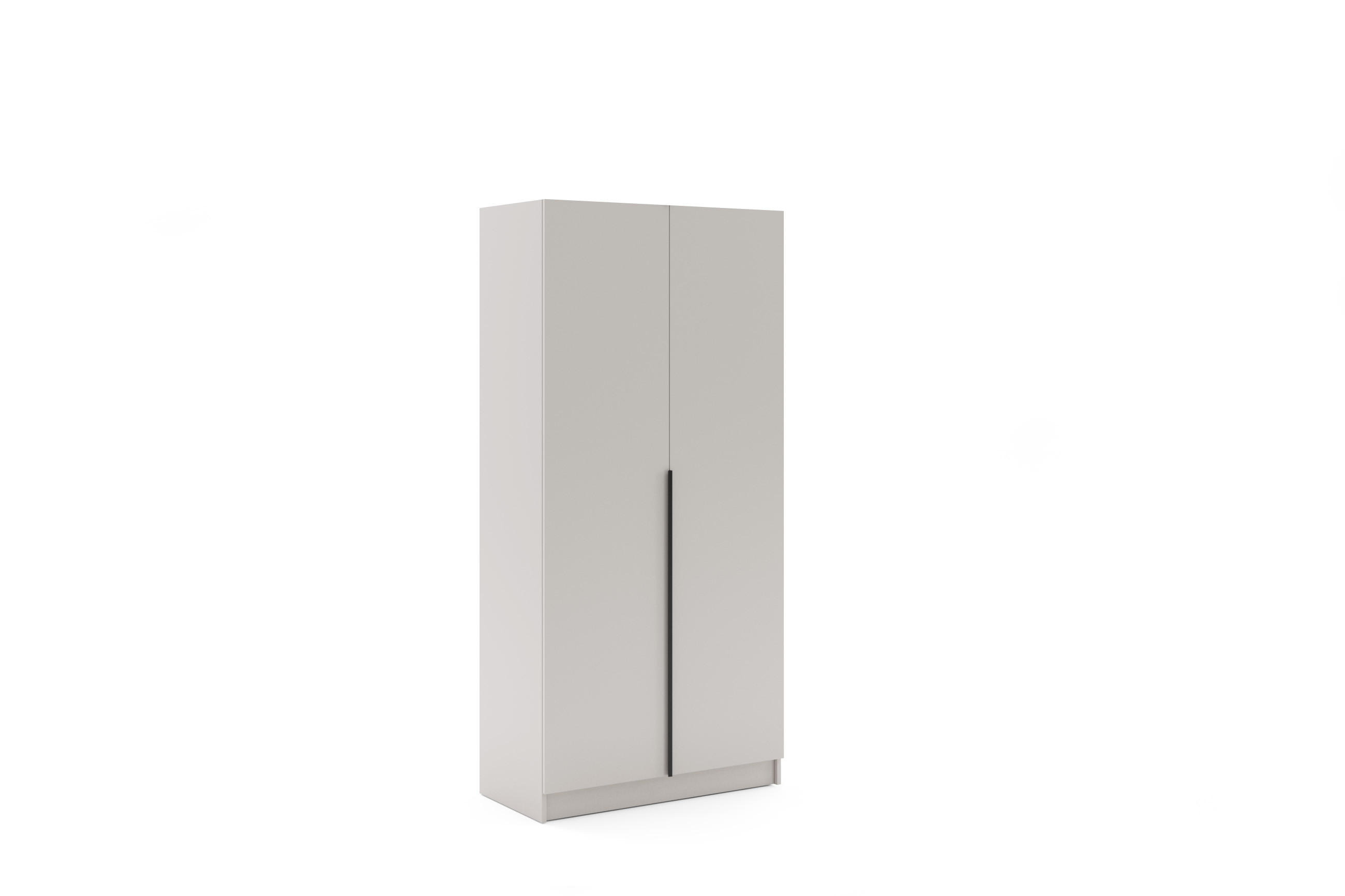 DREHTÜRENSCHRANK Riva 100 cm Kaschmir – 2-türig mit Kleiderstange & Fächern - Kaschmir, Holzwerkstoff (100/215/61cm) - BM-Möbel