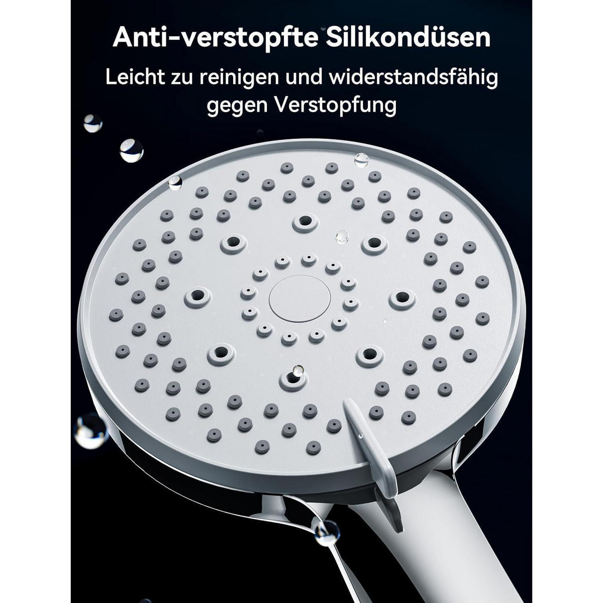 DUSCHKOPF mit Schlauch 1,5m 5 Strahlarten Silber - Silberfarben, Metall (11/12.7/26.5cm)