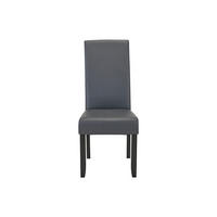 STUHL - 47 cmcm x 63 cmcm - Kunstleder - Grau - ROVIGO - Grau, Leder (47/107/63cm) - Vente-Unique