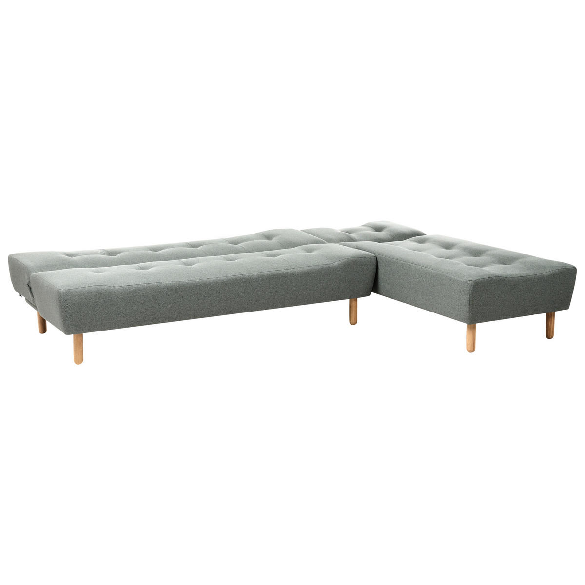 ECKSCHLAFSOFA Modul 4-Sitzer Stoff Grün linksseitig Alsten - Braun/Grün, Textil (258/161cm) - Beliani